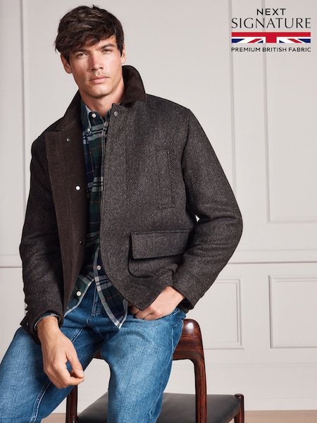 Maro - Regular Signature Abraham Moon Wool Jacket With Cord Collar
