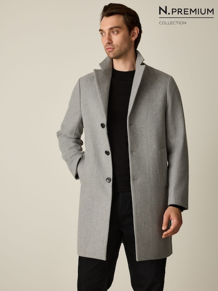 Light Grey - Regular N. Premium Epsom Overcoat With Wool
