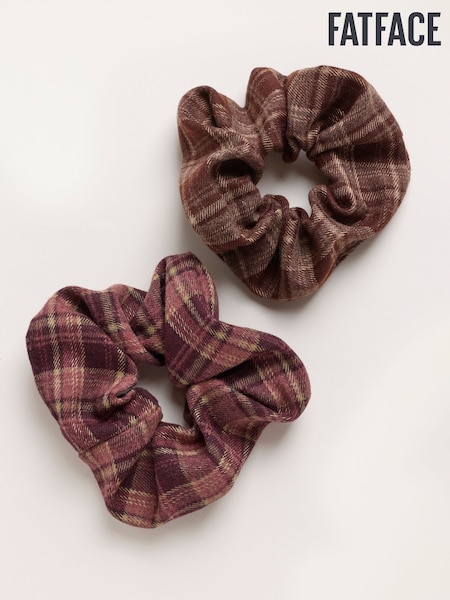 Multi - Fatface Check Scrunchies
