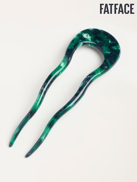 Green - Fatface Resin Hair Pin
