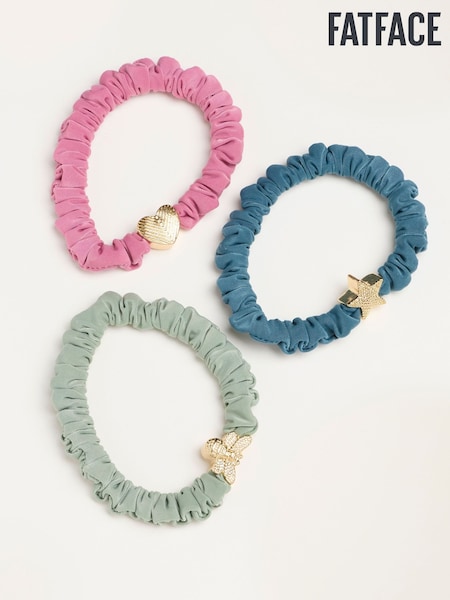 Multi - Fatface 3 Pack Charm Hair Ties