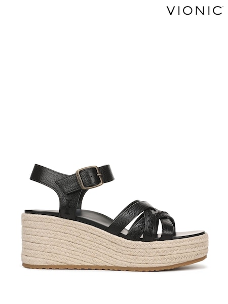 Vionic Black Dana Regular Fit Arch Support Espadrilles (Y41358) | €199