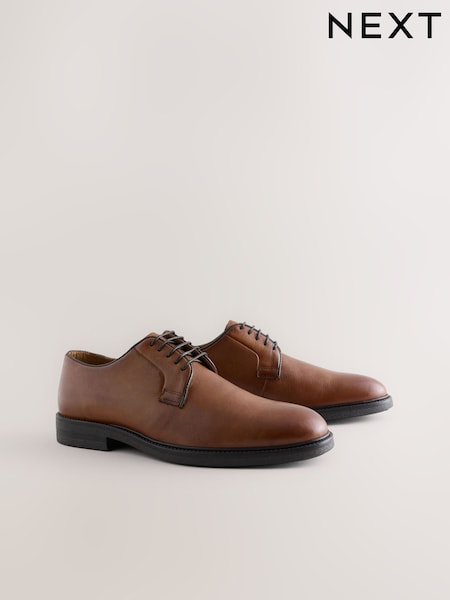 Tan Brown - Regular Leather Derby Shoes