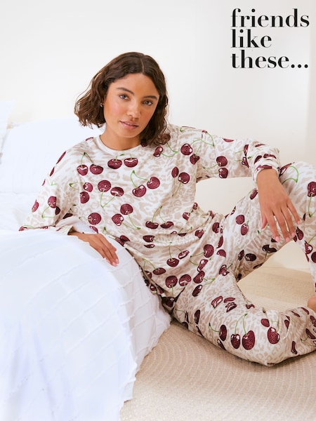 Cerise neutre Animal - Friends Like These pyjamas de jogging confortables à manches longues