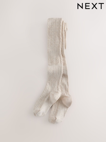 Oatmeal Cream - Cotton Rich Cable Tights