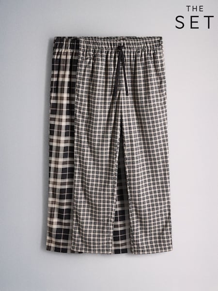 Negro/marrón - Regular The Set 2 Pack Fleece Pyjama Bottoms