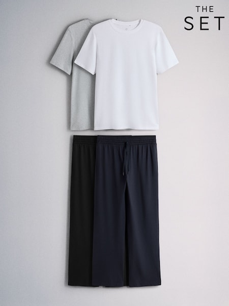 Grey/White - Regular The Set 2 Pack Modal Lounge Nightwear Set