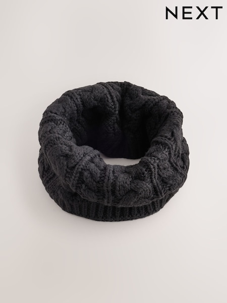 Black - Cable Snood (1-16yrs)