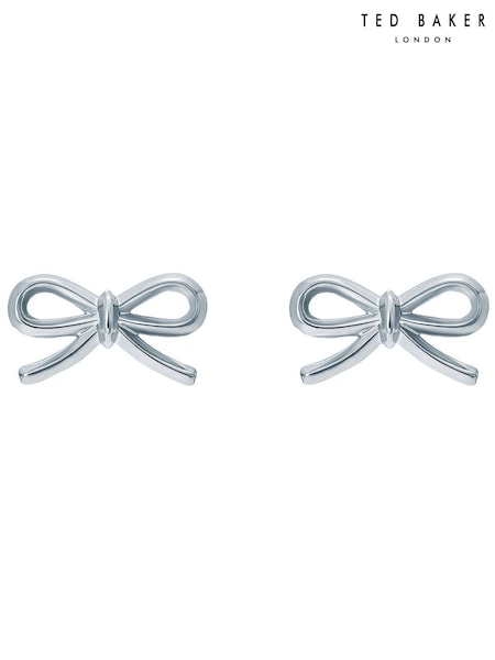 Ted Baker Silver Tone/Plain Metal BROOKE Mini Bow Stud Earrings (Y41904) | CN¥238