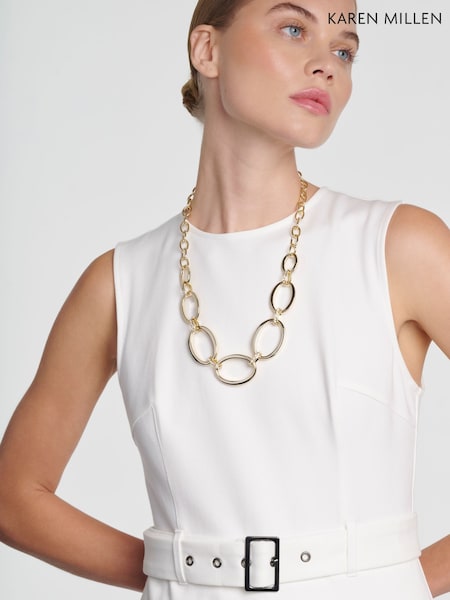 Karen Millen Gold Tone Oversize Chain Necklace (Y42025) | 89.50 د.ب.