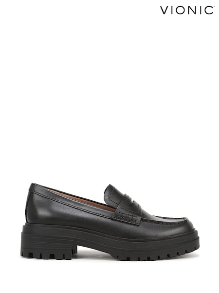 Black - Vionic Georgia Chunky Loafers Shoes