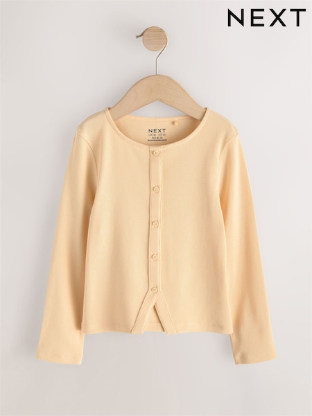 Yellow - Long Sleeve Ribbed Cardigan (3-16yrs)