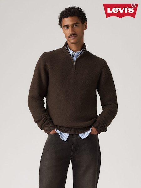 Brown - Regular Levi's® Original Hm Quarter-zip Sweater
