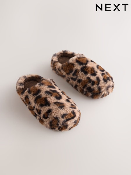 Leoparda apdruka - Mākslīgās kažokādas mūļu čības