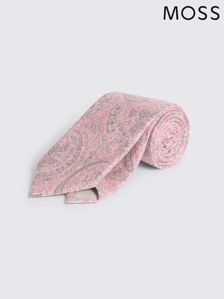 MOSS Pink Bottinelli Silk Paisley Tie (Y42701) | ₪226