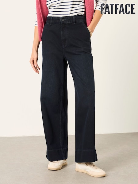 Dunkles Petrolblau - Fatface – Jeans mit weitem Bein