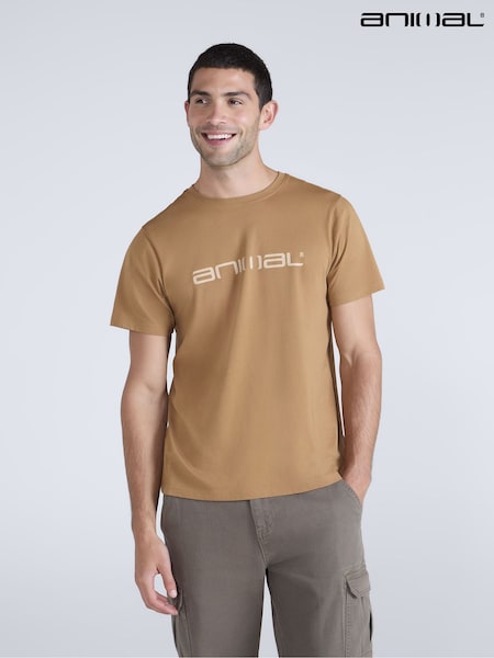 טבעי - Animal Classico Mens 100% Cotton T-Shirt (Y42768) | ‏126‏₪