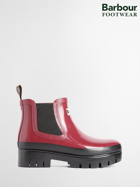 Red - Barbour® Halton Faux-fur Lined Ankle Wellies