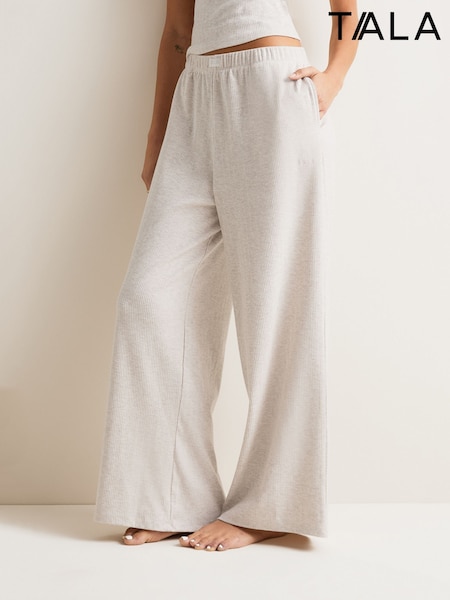 TALA Beige Sleep Lounge Wide Leg Trousers (Y42936) | $122