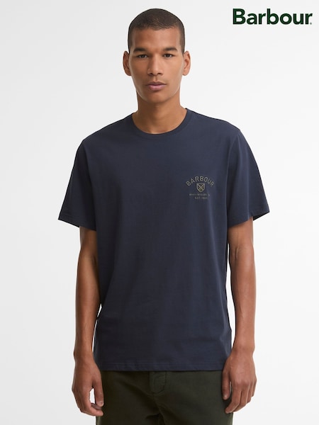 Blau - Regular Barbour® Tartan Tailored Crest Logo T-shirt