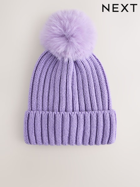 Lilac Purple - Rib Pom Beanie (3mths-16yrs)