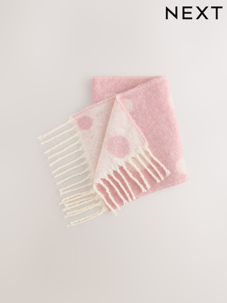 Pink Polka Dot - Brushed Scarf (3-16yrs)