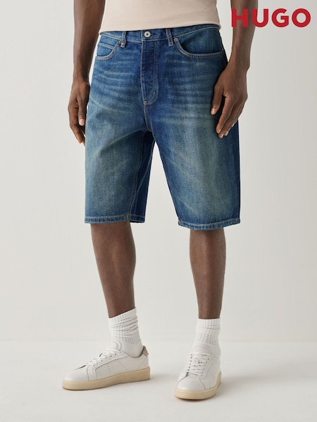 Blue - Regular Hugo Denim Skate Shorts
