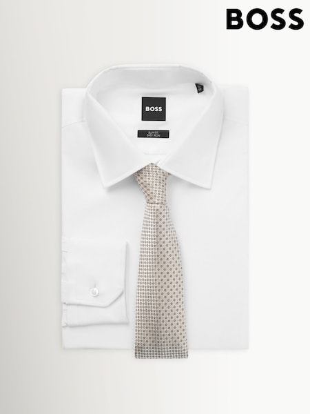 White - Regular Boss Formal Wardrobe 7.5cm Tie