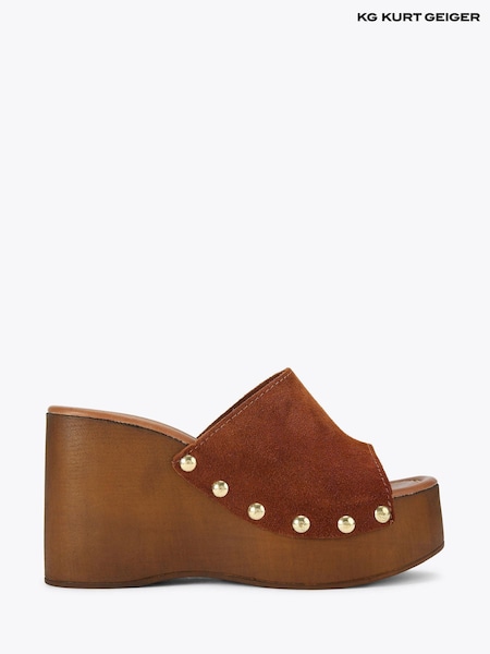 KG Kurt Geiger Brown Rua Wedge Sandals (Y43310) | $371