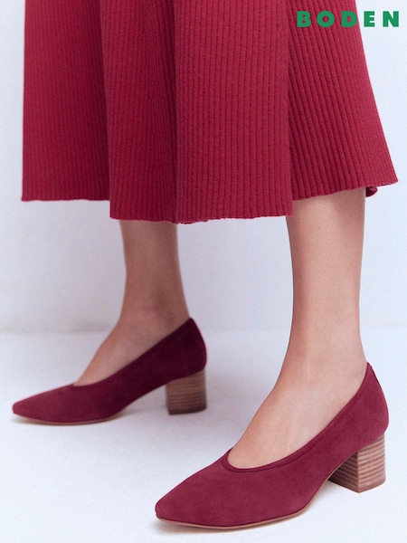 Boden Suede Block Heel Courts (Y43642) | ‏751 د.إ.‏