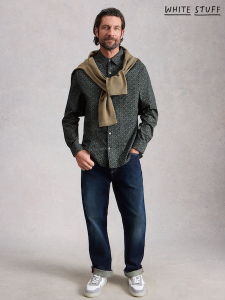 White Stuff Blue Salcombe Bike Print Shirt (Y43749) | AED320