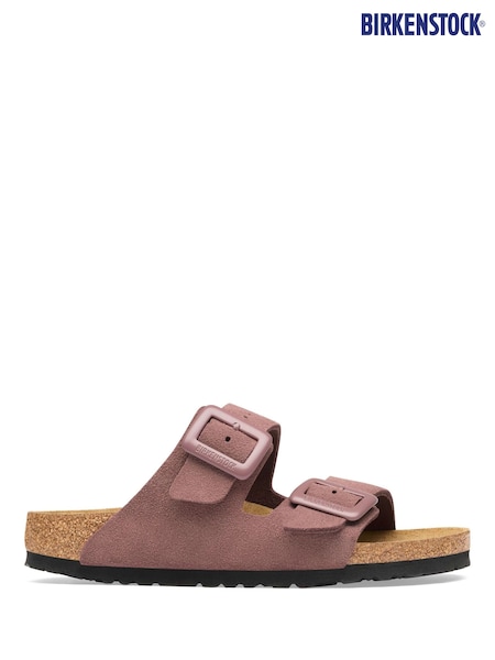 Rojo - Birkenstock Arizona Cushion Buckle Suede Sandals
