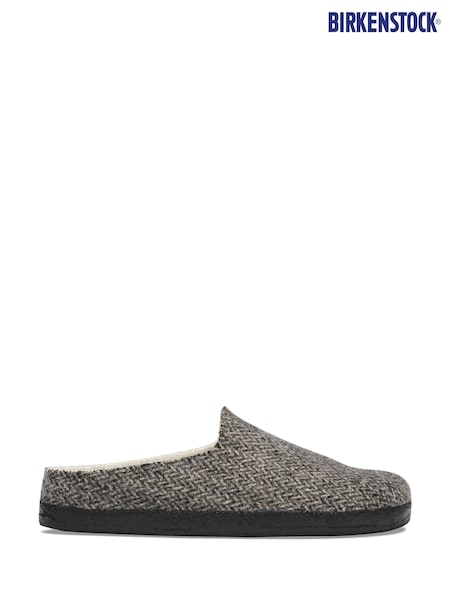 Herringbone Grey - Regular Birkenstock Amsterdam Lined Slippers