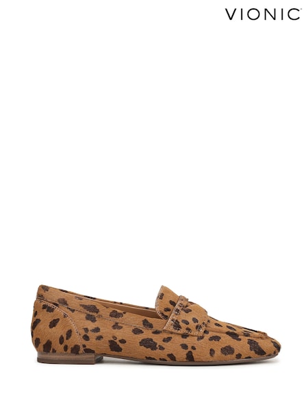 Animal - Vionic Sadie Tan Leopard Loafer Shoes