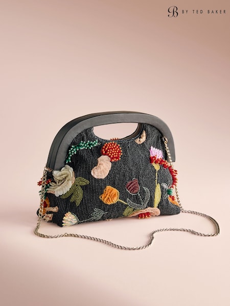Black - B By Ted Baker Embellished Beaded Bag