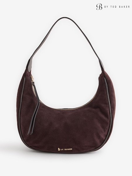 Коричневая замшевая - B By Ted Baker Crescent Shoulder Bag