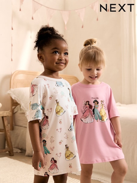 Pink/White - Princess Nighties 2 Pack (2-12yrs)