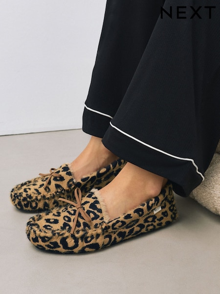 Animal - Moccasin Animal Print Slippers