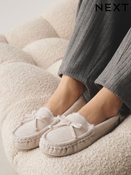Ecru - Moccasin Slippers