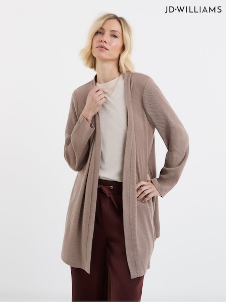 JD Williams Brown Soft Touch Ribbed Cardigan (Y44731) | 147 SAR