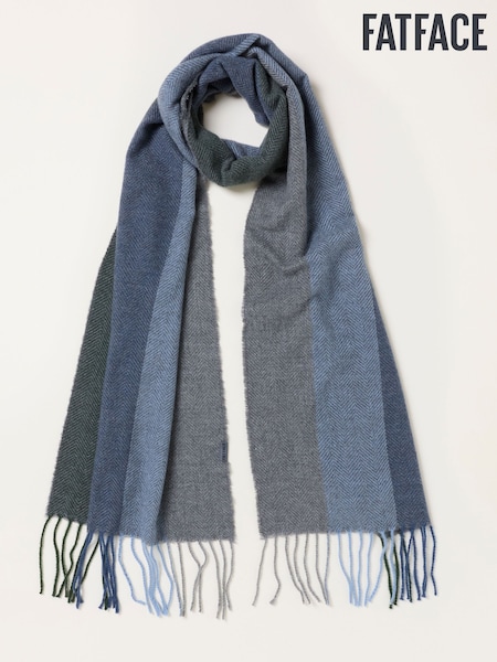 Grey - Regular Fatface Stripe Scarf