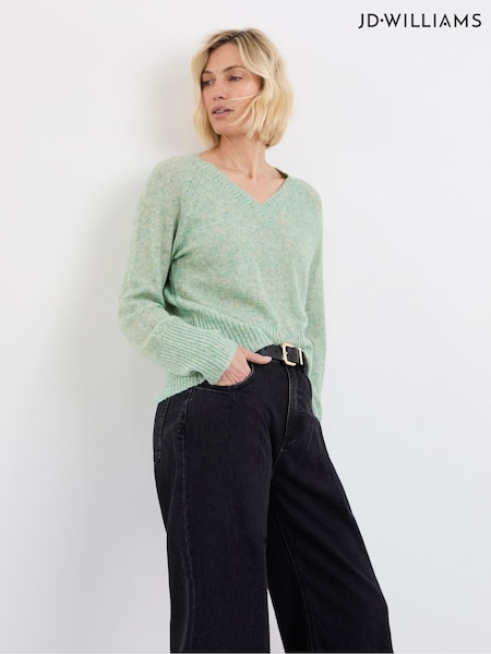 JD Williams Green Sheer V-Neck Jumper (Y44893) | $70