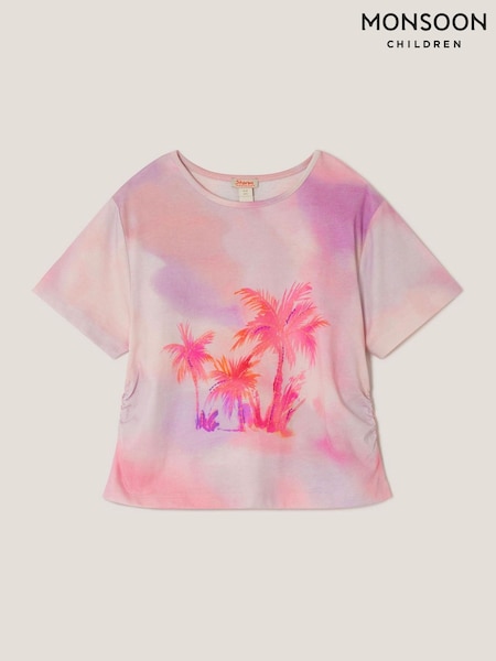 Monsoon Pink Palm Print Ombré T-Shirt (Y44955) | ₪91 - ₪101