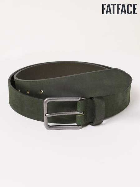 Green - Regular Fatface Plain Nubuck Belt
