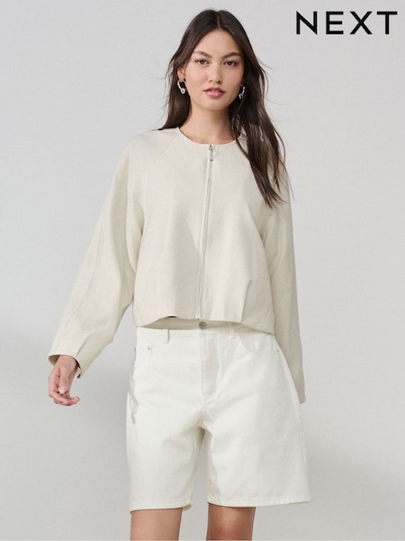 White - Bermuda Denim Shorts