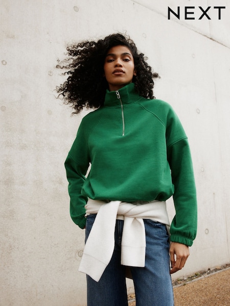 Green - Quarter Zip Sweatshirt