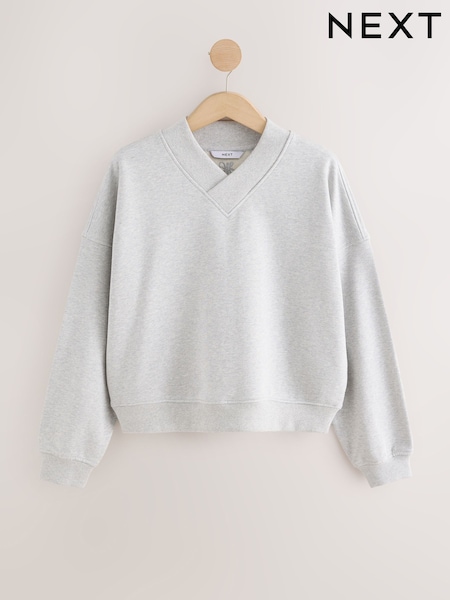 Серый - V-neck Sweatshirt