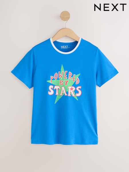 Blue Star Graphic - Slimline Crew Neck T-shirt