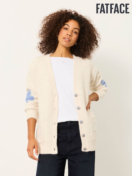 Slonovaиu - Fatface Heart Knitted Longline Cardigan