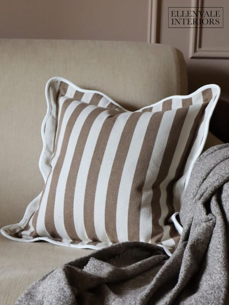 Ellenvale Interiors Striped Scalloped Edge Cushion Cover